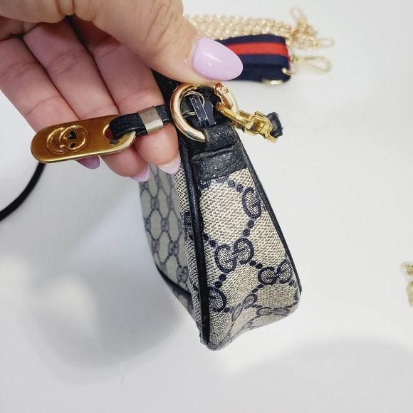 Gucci Authentic Vintage GG monogram PVC leather crossbody pouch bag - Picture 7 of 16